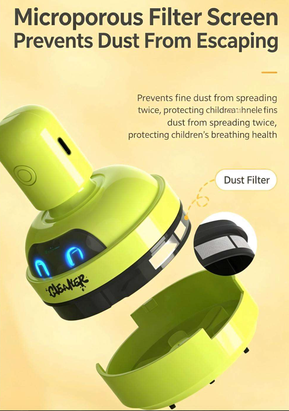 MiniCord™ Portable Desktop Vacuum Cleaner – Compact Cordless Dust & Crumb Cleaner