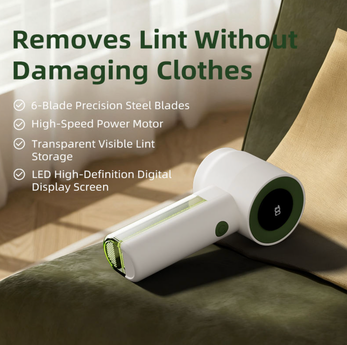 Pro – Dual-Speed Electric Fabric Shaver & Lint Remover