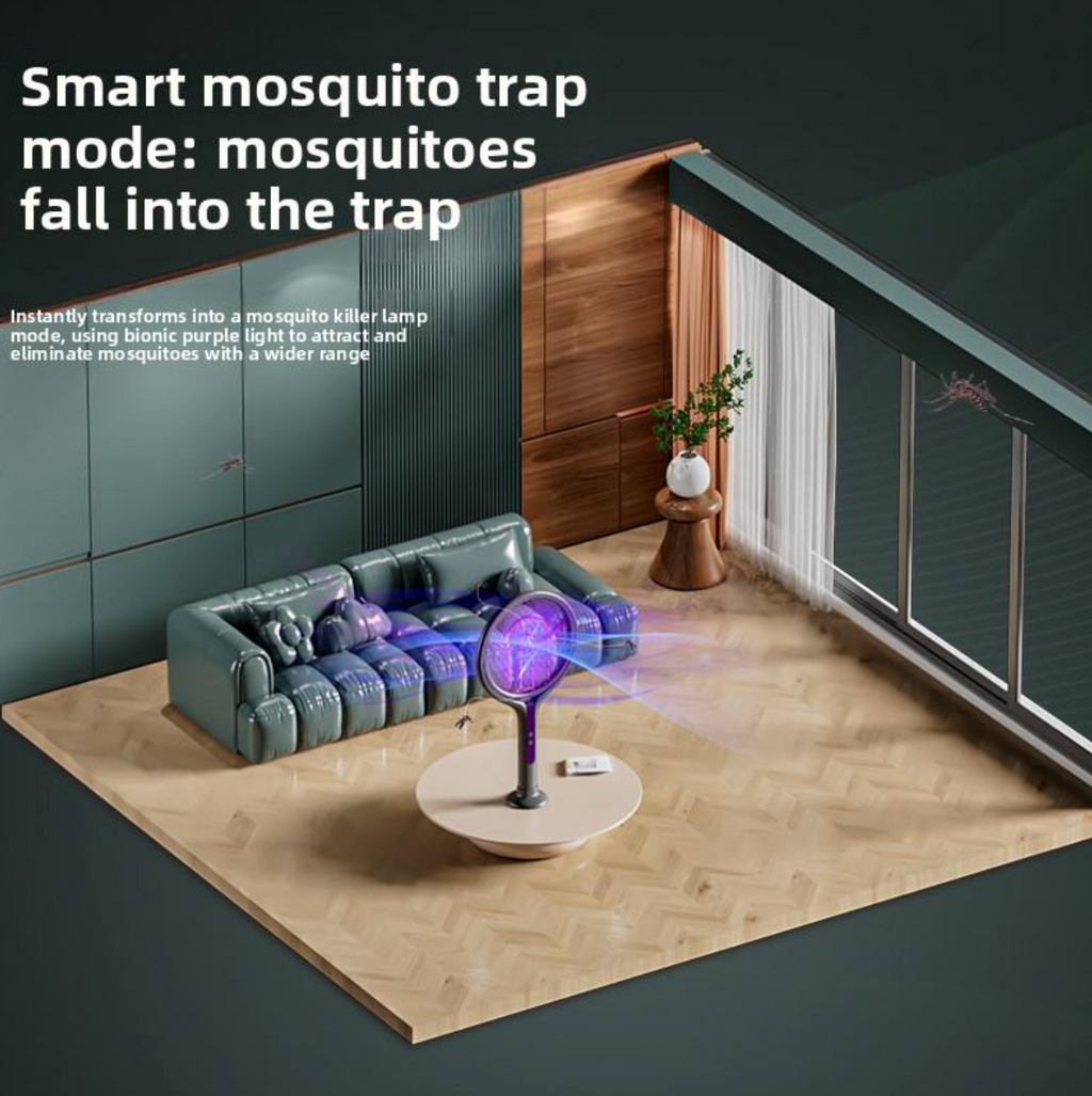 Rechargeable Retractable Electric Mosquito Swatter – 2-in-1 UV Insect Killer
