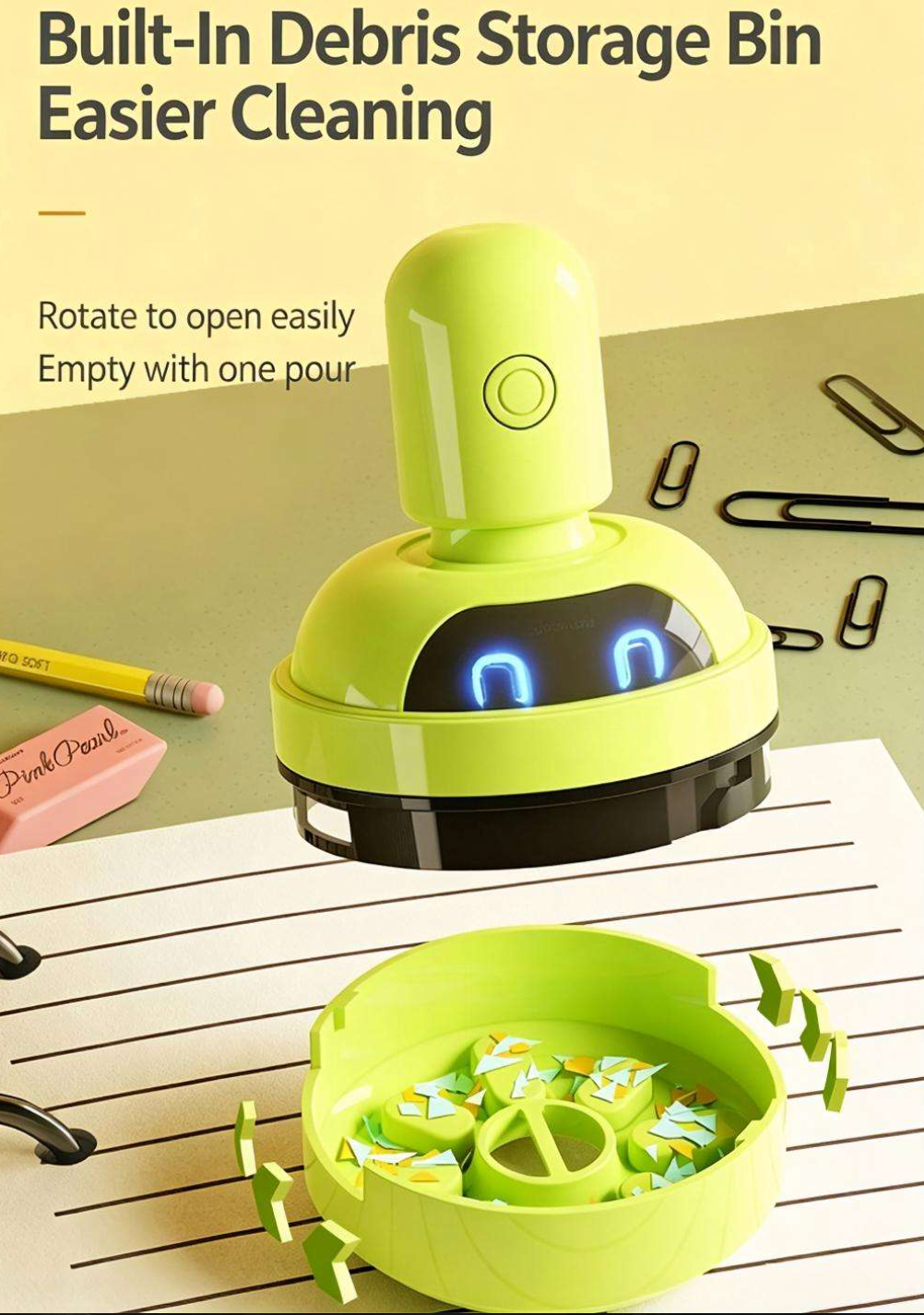 MiniCord™ Portable Desktop Vacuum Cleaner – Compact Cordless Dust & Crumb Cleaner